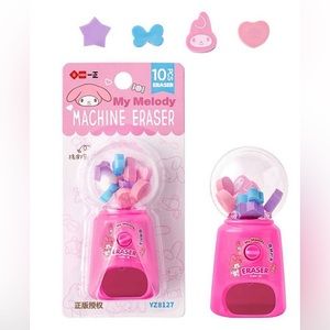 NEW SANRIO MINI “MY MELODY” 10 PIECE ERASER MACHINE